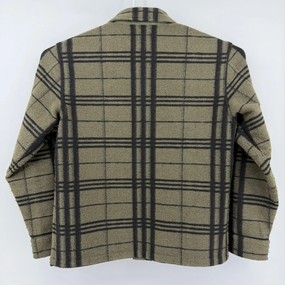 Vuori Men's Plaid Button Up Shacket Coat‎ Jacket Long Sleeve Green Black Size L